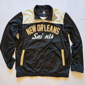 Nike Dri-FIT Black and Gold New Orleans Saints Track Style Jacket